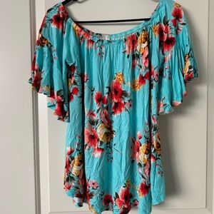 PinkBlush off shoulder Ruffle Top